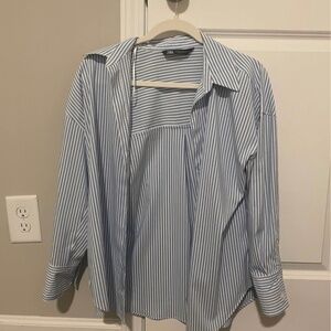 Zara poplin button down shirt